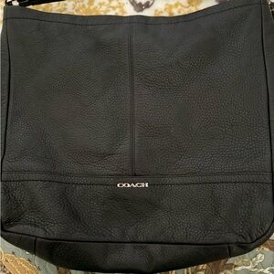 Coach Large black pebbled leather purse